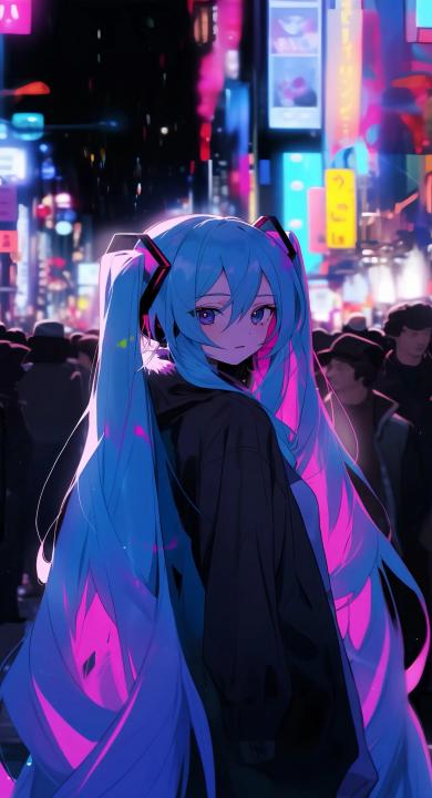 动漫 初音未来 美女 长发 AI艺术 电子 音乐 手机壁纸 高清壁纸 壁纸下载