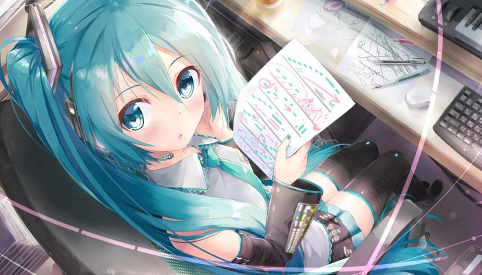 电脑壁纸 初音 作业 电脑 学渣 试卷 电脑 长发 可爱 电脑桌面 高清壁纸 壁纸下载
