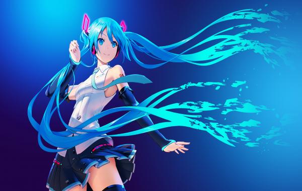 电脑壁纸 动漫 动漫女孩 原图 简单背景 AI艺术 初音 元音 高清壁纸 壁纸下载