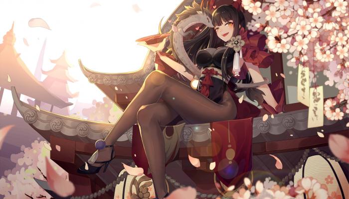 电脑壁纸 动漫 女孩 龙 樱花 中国龙 黑丝 电脑桌面 高清壁纸 壁纸下载