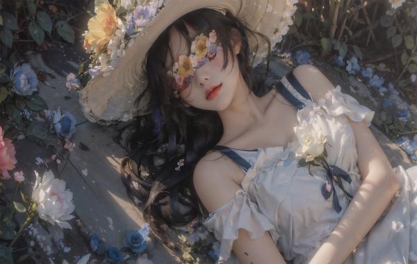 电脑壁纸 动漫 美女 鲜花 帽子 唯美 好看 高清壁纸 壁纸下载