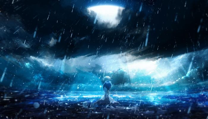 电脑壁纸 动漫 雨 乌云 月夜 暴雨 雨夜 电脑桌面 高清壁纸 壁纸下载