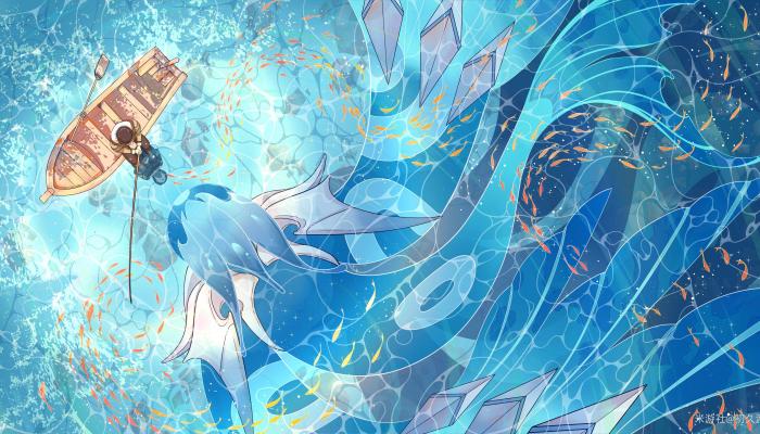 电脑壁纸 动漫男孩 生物 水 鱼 动物 船 钓鱼 原神 人鱼 电脑桌面 高清壁纸 壁纸下载
