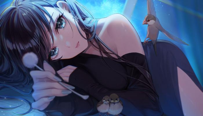 电脑壁纸 原创 人物 马加科 动漫 女孩 鸟 衣服 电脑桌面 高清壁纸 壁纸下载
