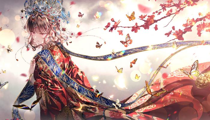 电脑壁纸 国风 动漫 动漫女孩 蝴蝶 电脑桌面 高清壁纸 壁纸下载