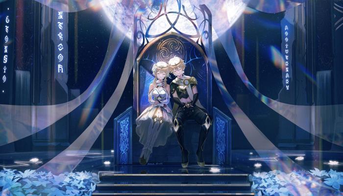 电脑壁纸 坐着 闭眼睛 原神 电子游戏 王座 动漫女孩 动漫男孩 楼梯 鲜花 电脑桌面 高清壁纸 壁纸下载