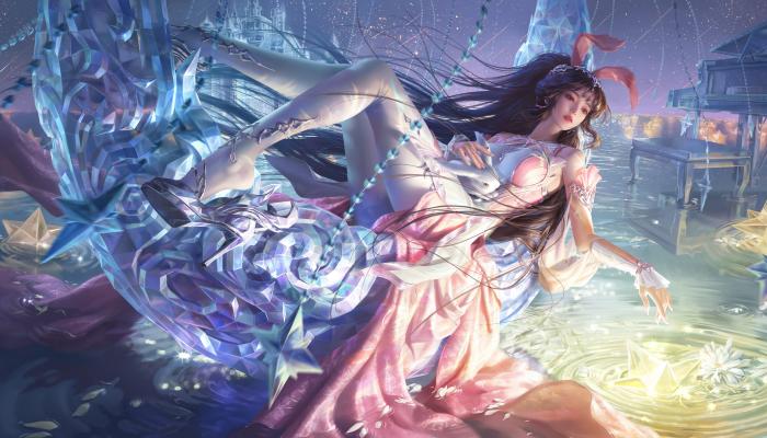 电脑壁纸 斗罗大陆 小舞同人 水晶月亮 星星 钢琴 动漫 电脑桌面 高清壁纸 壁纸下载
