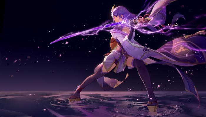 电脑壁纸 破碎 紫色头发 辫子 动漫女孩 雷登幕府 原神 紫色眼睛 和服 电脑桌面 高清壁纸 壁纸下载