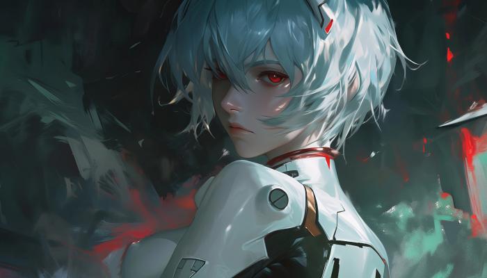 电脑壁纸 绫波丽 动漫 EVA 科幻 未来 银发 AI艺术 电脑桌面 高清壁纸 壁纸下载
