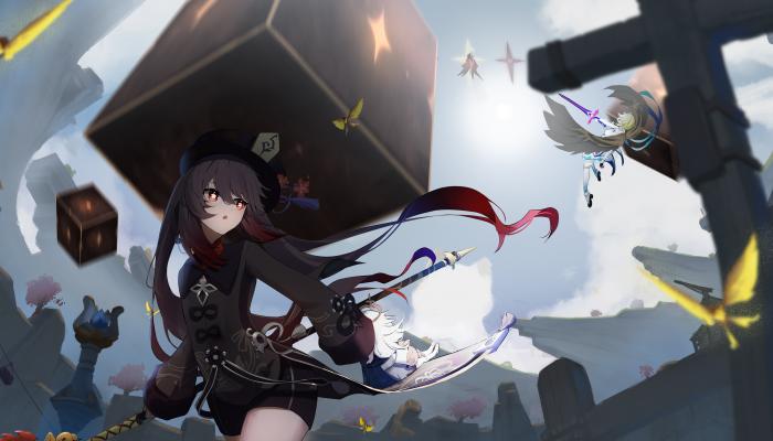 电脑壁纸 胡桃 原神 动漫女孩 魔方 水晶 电脑桌面 高清壁纸 壁纸下载
