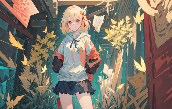 电脑壁纸 莉可丽丝 动漫 金发 可爱 校服 短裙 运动服 高清壁纸 壁纸下载-蚂蚁资源网