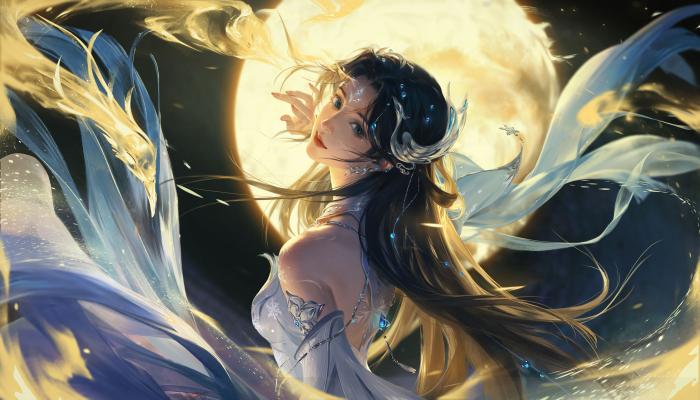 电脑壁纸 诛仙 陆雪琪 月亮 动漫 魔幻 痴情 电脑桌面 高清壁纸 壁纸下载