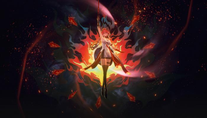 电脑壁纸 长离 离火照丹心壁纸，释放热熔技能的长离 高清壁纸 壁纸下载