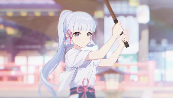 电脑壁纸 马尾辫 长发 蓝眼睛 动漫女孩 原神 模糊的背景 电脑桌面 高清壁纸 壁纸下载