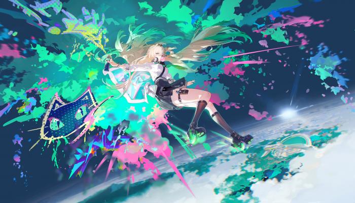 电脑壁纸 动漫 动漫女孩 长发金发 多彩颜料 4K壁纸 电脑桌面 高清壁纸 壁纸下载-蚂蚁资源网