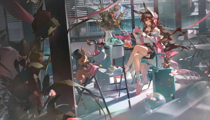 电脑壁纸 动漫 明日方舟阿米娅 兔女郎 游戏女孩 坐着 4K壁纸 电脑桌面 高清壁纸 壁纸下载-蚂蚁资源网