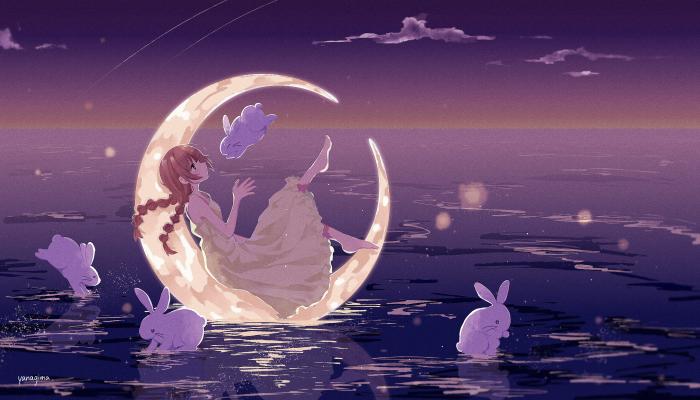 电脑壁纸 动漫 全身 尖头 辫子 长发 月亮 海 兔子 月光 女孩 云 双马尾 动物 水 天空 连衣裙 新月 黄色连衣裙 4K壁纸 电脑桌面 高清壁纸 壁纸下载-蚂蚁资源网