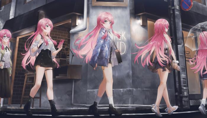 电脑壁纸 动漫 粉红头发 眼镜 女人 女学生 蓝眼睛 肩膀 女孩 眼镜 电话 裙子 雨伞 长袖 校服 钱包 高跟鞋 8K壁纸 电脑桌面 高清壁纸 壁纸下载-蚂蚁资源网