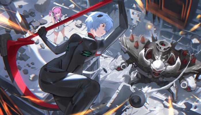 电脑壁纸 动漫 视频 游戏 角色 蓝色头发 短发 插图 女孩 新世纪福音战士 胜利女神 镰刀 武器 战斗 机器人 绫波丽 紧身衣 4K壁纸 电脑桌面 高清壁纸 壁纸下载-蚂蚁资源网