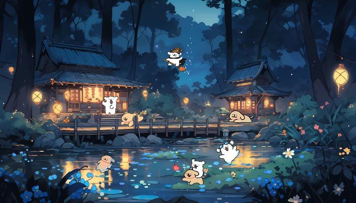 电脑壁纸 动漫 光影倒影 可爱小狗 夜幕欢乐 夜间场景 森林小屋 治愈系 线条小狗 萌趣插画 电脑桌面 高清壁纸 壁纸下载-蚂蚁资源网