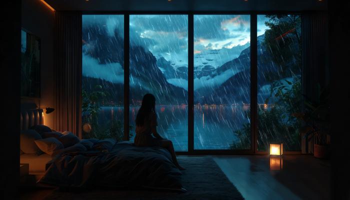 电脑壁纸 动漫 房间 女孩 望着窗外风景 下雨 暗色系 4K壁纸 电脑桌面 高清壁纸 壁纸下载-蚂蚁资源网