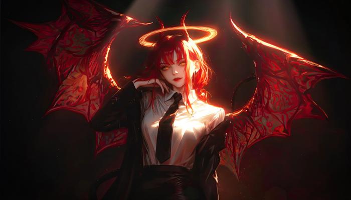 电脑壁纸 动漫 玛奇玛红色头发 暗黑背景 4k电脑壁纸 3840x2400 电脑桌面 高清壁纸 壁纸下载-蚂蚁资源网