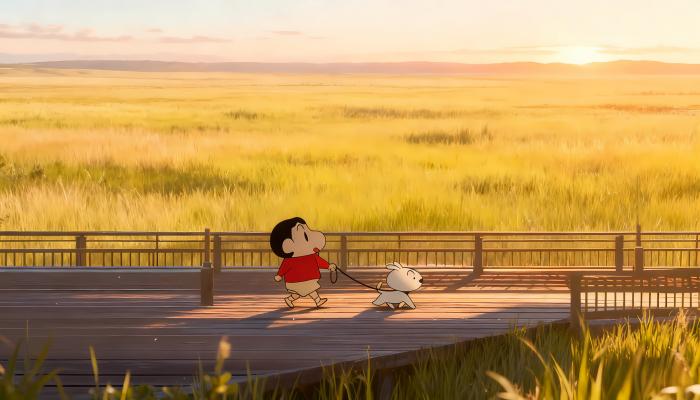 电脑壁纸 动漫 小白 日落 木栈道 田野 蜡笔小新 遛小白 麦田 电脑桌面 高清壁纸 壁纸下载-蚂蚁资源网