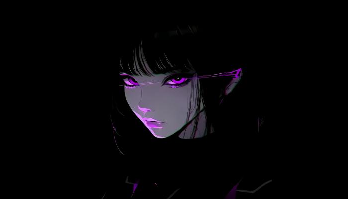 电脑壁纸 暗黑 简约 紫色眼睛动漫女孩 4K壁纸 3840x2400 电脑桌面 高清壁纸 壁纸下载-蚂蚁资源网